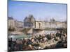 Attack on the Hotel De Ville and Combat on the Pont D'Arcole, July 28, 1830-Amédée Bourgeois-Mounted Giclee Print