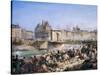 Attack on the Hotel De Ville and Combat on the Pont D'Arcole, July 28, 1830-Amédée Bourgeois-Stretched Canvas