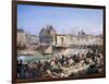 Attack on the Hotel De Ville and Combat on the Pont D'Arcole, July 28, 1830-Amédée Bourgeois-Framed Giclee Print