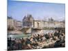 Attack on the Hotel De Ville and Combat on the Pont D'Arcole, July 28, 1830-Amédée Bourgeois-Mounted Giclee Print