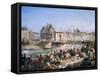 Attack on the Hotel De Ville and Combat on the Pont D'Arcole, July 28, 1830-Amédée Bourgeois-Framed Stretched Canvas