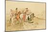Attack on the Muleteers, C.1895 (Pencil & W/C on Paper)-Charles Marion Russell-Mounted Giclee Print
