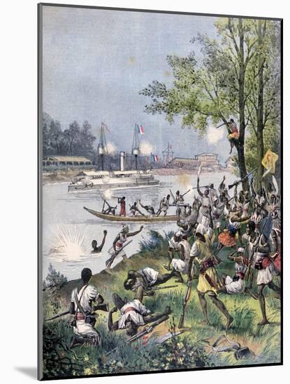 Attack on the Villagers of Dahomey by the French, 1892-Henri Meyer-Mounted Giclee Print