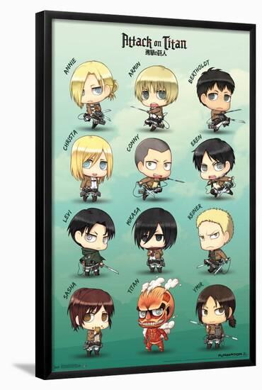 Attack on Titan - Chibi Characters-Trends International-Framed Poster