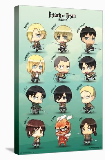 Attack on Titan - Chibi Characters-Trends International-Stretched Canvas