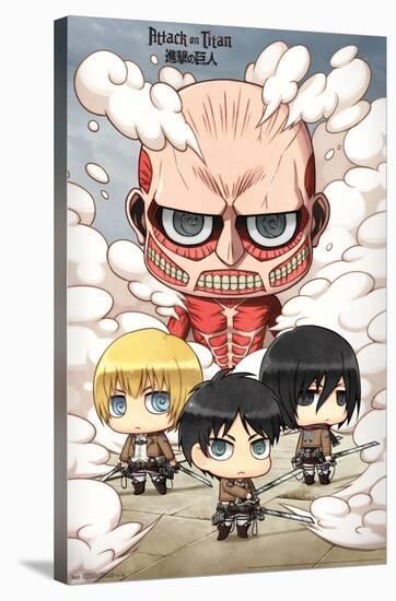 Attack on Titan - Chibi Group-Trends International-Stretched Canvas