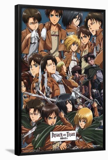 Attack On Titan - Collage-null-Framed Poster