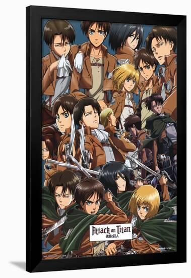 Attack On Titan - Collage-null-Framed Poster