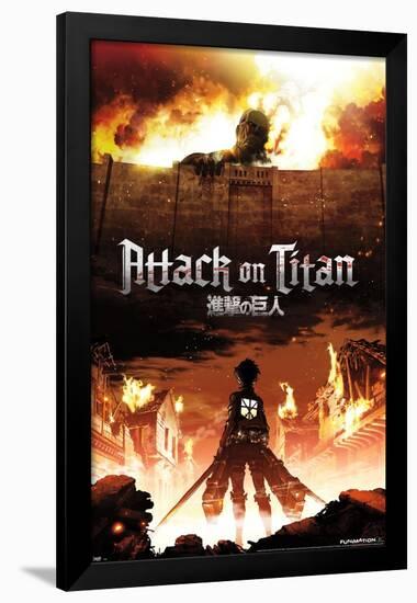 ATTACK ON TITAN - FIRE-null-Framed Poster