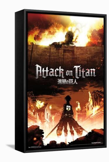 Attack on Titan - Fire-Trends International-Framed Stretched Canvas