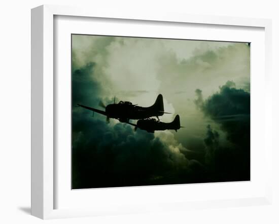Attack on Wake Island, US Navy-null-Framed Photographic Print