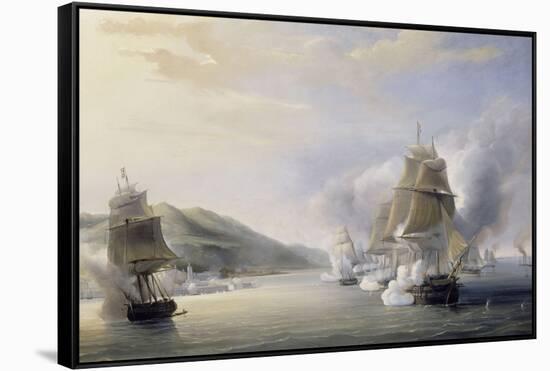 Attaque d'Alger par la mer, flotte française commandée par l'amiral Duperré, le 3 juillet 1830-Antoine Léon Morel-Fatio-Framed Stretched Canvas