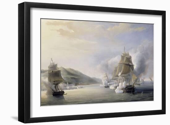 Attaque d'Alger par la mer, flotte française commandée par l'amiral Duperré, le 3 juillet 1830-Antoine Léon Morel-Fatio-Framed Giclee Print