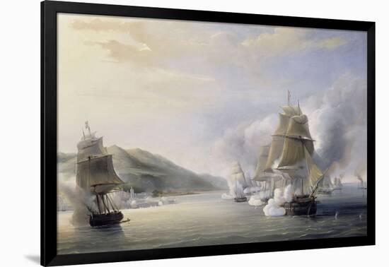 Attaque d'Alger par la mer, flotte française commandée par l'amiral Duperré, le 3 juillet 1830-Antoine Léon Morel-Fatio-Framed Giclee Print