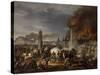 Attaque et prise de la ville de Ratisbonne par le maréchal Lannes le 23 avril 1809-Charles Thevenin-Stretched Canvas