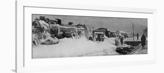 Attempts to Dig out the Simplon Orient Express Snowbound 80 Km from Constantinople-null-Framed Photographic Print