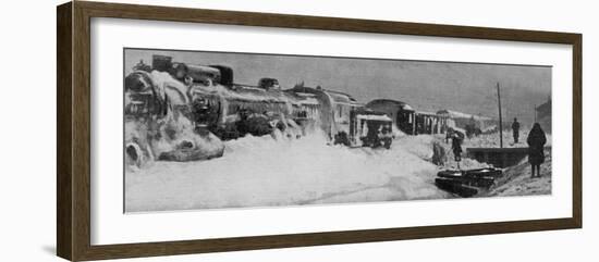 Attempts to Dig out the Simplon Orient Express Snowbound 80 Km from Constantinople-null-Framed Photographic Print