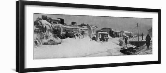 Attempts to Dig out the Simplon Orient Express Snowbound 80 Km from Constantinople-null-Framed Photographic Print