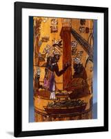 Attendants Bringing Offerings of Food, Decoration from a Cylindrical Vase from Palenque, 559-950-null-Framed Giclee Print