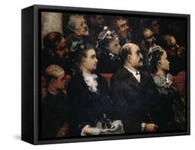 Attending Theater, 1856-1860-Honore Daumier-Framed Stretched Canvas