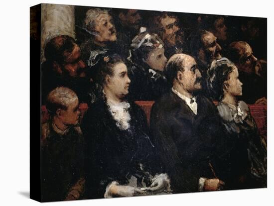 Attending Theater, 1856-1860-Honore Daumier-Stretched Canvas