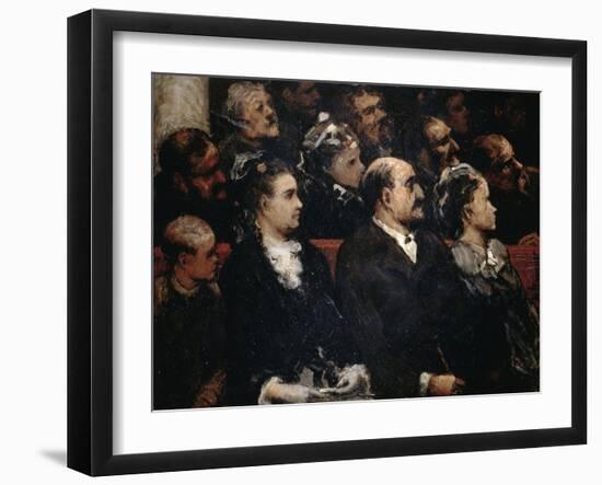 Attending Theater, 1856-1860-Honore Daumier-Framed Giclee Print