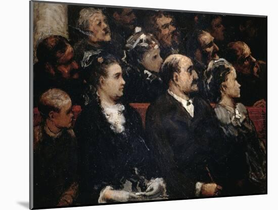 Attending Theater, 1856-1860-Honore Daumier-Mounted Giclee Print