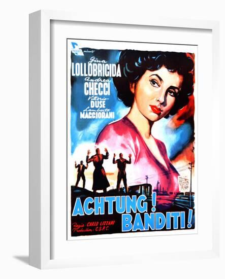 Attention! Bandits!, (AKA Achtung! Banditi!), Italian Poster Art, 1951-null-Framed Art Print