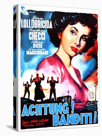 Attention! Bandits!, (AKA Achtung! Banditi!), Italian Poster Art, 1951-null-Stretched Canvas