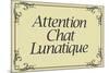 Attention Chat Lunatique French Crazy Cat-null-Mounted Art Print