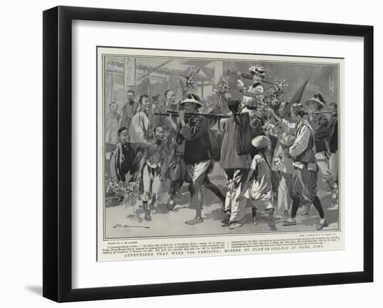 Attentions That Were Too Pressing, Mobbed by Flower-Sellers at Hong Kong-Frederic De Haenen-Framed Giclee Print