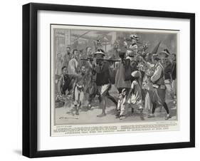 Attentions That Were Too Pressing, Mobbed by Flower-Sellers at Hong Kong-Frederic De Haenen-Framed Giclee Print