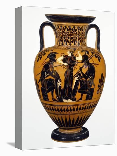 Attic Black-Figure Neck Amphora with Achilles and Ajax Gaming before Athena-null-Stretched Canvas