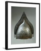 Attic Calcidian Bronze Crested Helmet, from Tomb of the Contrada Gaudo at Paestum-null-Framed Giclee Print
