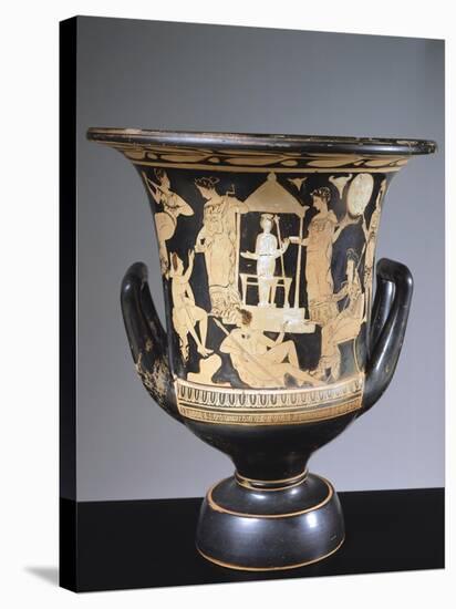 Attic Chalice Krater Depicting Iphigenia and Satyrs, 380 BC-null-Stretched Canvas