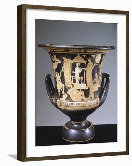 Attic Chalice Krater Depicting Iphigenia and Satyrs, 380 BC-null-Framed Giclee Print