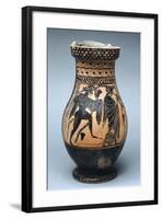 Attic Jar Depicting Orgy or Dionysiac Scene, Black-Figure Pottery from Paestum, Campania, Italy-null-Framed Giclee Print