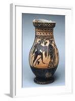 Attic Jar Depicting Orgy or Dionysiac Scene, Black-Figure Pottery from Paestum, Campania, Italy-null-Framed Giclee Print