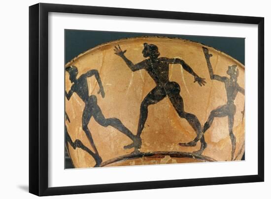 Attic Kyathos Amphora Depicting Athletes Running in a Race, Vulci Archaeological Naturalistic Park-null-Framed Premium Giclee Print