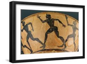 Attic Kyathos Amphora Depicting Athletes Running in a Race, Vulci Archaeological Naturalistic Park-null-Framed Premium Giclee Print