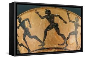 Attic Kyathos Amphora Depicting Athletes Running in a Race, Vulci Archaeological Naturalistic Park-null-Framed Stretched Canvas