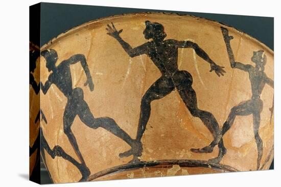 Attic Kyathos Amphora Depicting Athletes Running in a Race, Vulci Archaeological Naturalistic Park-null-Stretched Canvas