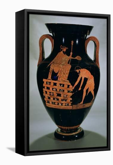 Attic Red-Figure Belly Amphora Depicting Croesus on His Pyre, from Vulci, circa 500-490 BC-Myson-Framed Stretched Canvas