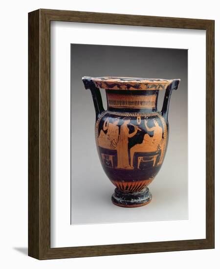 Attic Red-Figure Column Krater with a Symposium Scene of a Flute Player-null-Framed Giclee Print