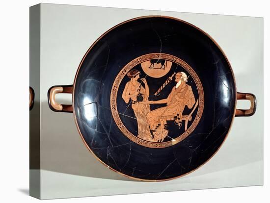 Attic Red-Figure Cup Depicting Phoenix and Briseis, Achilles' Captive, circa 490 BC-Brygos Painter-Stretched Canvas