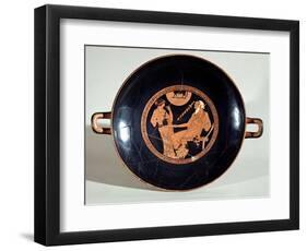 Attic Red-Figure Cup Depicting Phoenix and Briseis, Achilles' Captive, circa 490 BC-Brygos Painter-Framed Premium Giclee Print