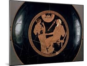 Attic Red-Figure Cup Depicting Phoenix and Briseis, Achilles' Captive, Greek, circa 490 BC-Brygos Painter-Mounted Giclee Print