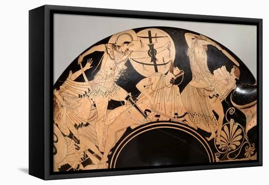 Attic Red-Figure Cup Depicting Scenes from the Trojan War, circa 490 BC-Brygos Painter-Framed Stretched Canvas