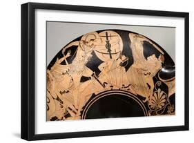 Attic Red-Figure Cup Depicting Scenes from the Trojan War, circa 490 BC-Brygos Painter-Framed Premium Giclee Print