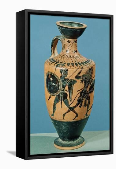 Attic Style Lekythos, Depicting Hercules and the Amazons-null-Framed Stretched Canvas